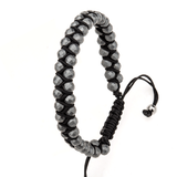 GRAVEL GRAY HEMATITE Adjustable Black Paracord Bracelet for Men