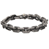 SQUARE OFF Antique Gunmetal Steel Hexagon Link Bracelet for Men