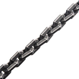 SQUARE OFF Antique Gunmetal Steel Hexagon Link Bracelet for Men