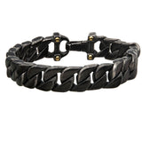 ARTIFACT Antique Gunmetal Black Steel Curb Link Bracelet for Men