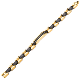 GOLD STANDARD Mens Bracelet in Gold Steel with Black Carbon Fiber