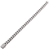 DIAMOND DUST 10mm Miami Cuban Link Mens Bracelet in Stainless Steel - Full View