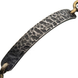 NEOLITH Antique Steel Hammered ID Tag Mens Bracelet with Mariner Links