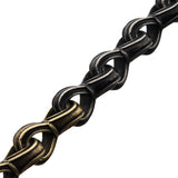GOLD SPRINGCOIL Antique Gunmetal and Gold Steel Link Bracelet