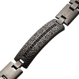 THE MONUMENT Antique Gunmetal Steel Mens Bracelet with CZ Stones