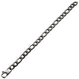 OLD DAYS Antique Gunmetal Steel Figaro Link Mens Bracelet