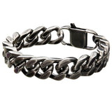 THE OLD STORY Heavy Duty Curb Link Mens Bracelet in Antique Gunmetal