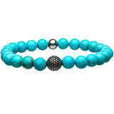 BLUE WISDOM Bead Bracelet for Men in Turquoise and Steel