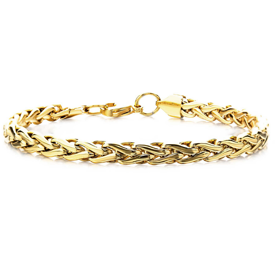 OBLIVION GOLD Spiga Link Bracelet for Men in Gold Steel