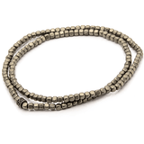 GREY BOLA BRACELET Thin Width Double Wrap Hematite Bead Mens Bracelet