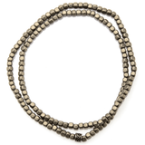 GREY BOLA BRACELET Thin Width Double Wrap Hematite Bead Mens Bracelet