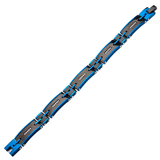BLUE BLAZES Bracelet for Men in Black and Blue Steel with Carbon Fiber