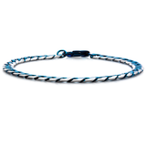 BLUE EON Blue Tinted Steel Flat Curb Link Bracelet for Men