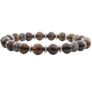 THE PEAR Bead Bracelet for Men in Bronze and Steel