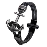 AHOY ANCHOR MESH Double Strand Mens Bracelet with Antique Steel