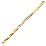 GOLD ENVY Flat Curb Link Gold Steel Mens Bracelet