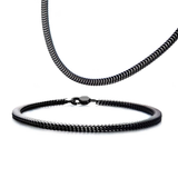 BLACK PYTHON Stainless Steel Link Bracelet for Men