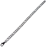 BLACK EON Black Steel Flat Figaro Link Bracelet for Men