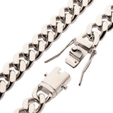 THE COAST 8mm Miami Cuban Link Mens Bracelet in Stainless Steel - Clasp View