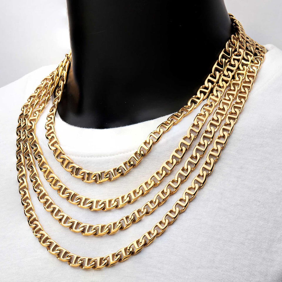 SANDBAR GOLD Men s Mariner Link Chain in 18K Gold Plate