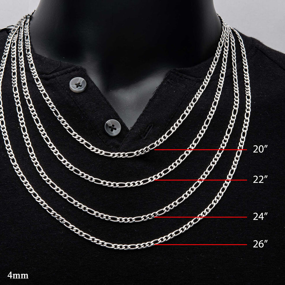 Stainless steel figaro chain 20 inch discount