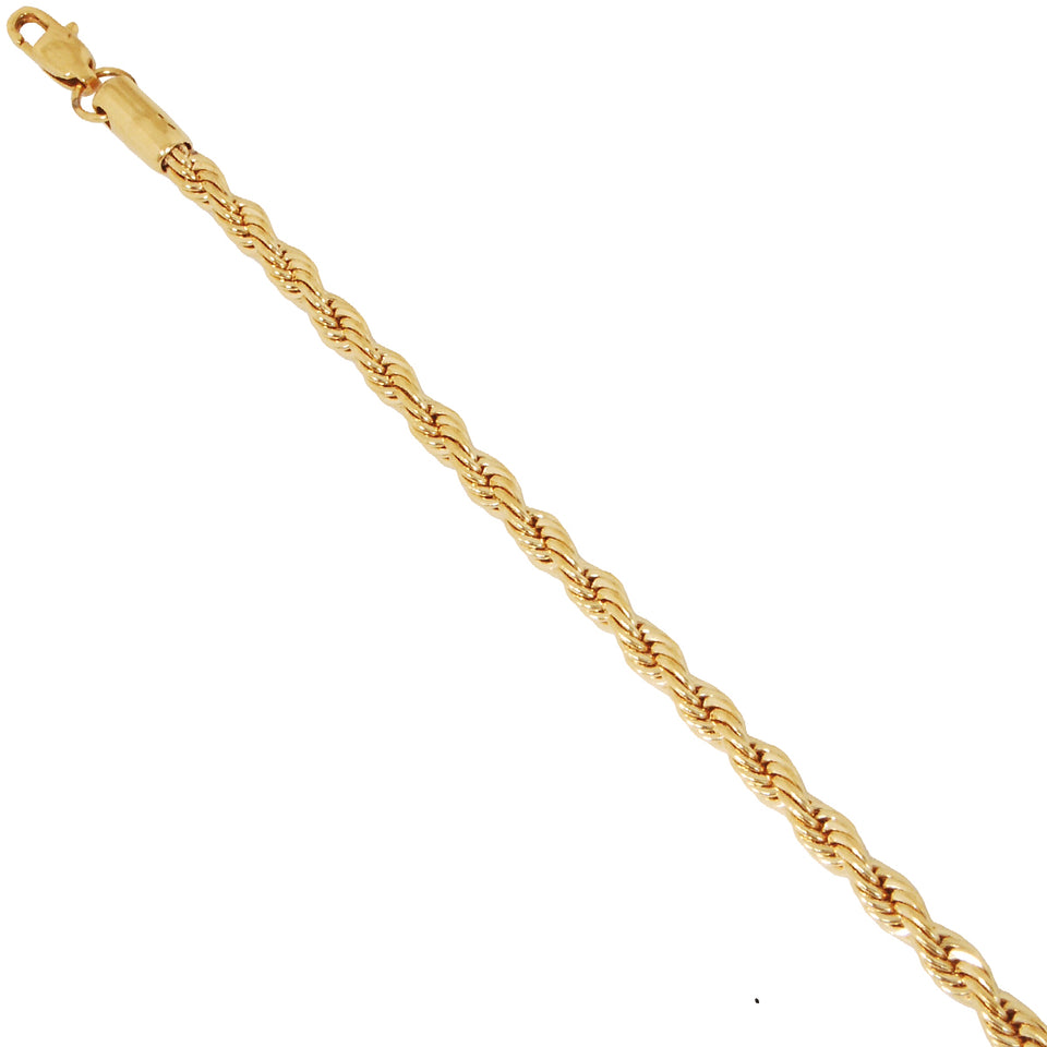 RIALTO Twisted Gold Stainless Steel Serpentine Rope Chain Medium