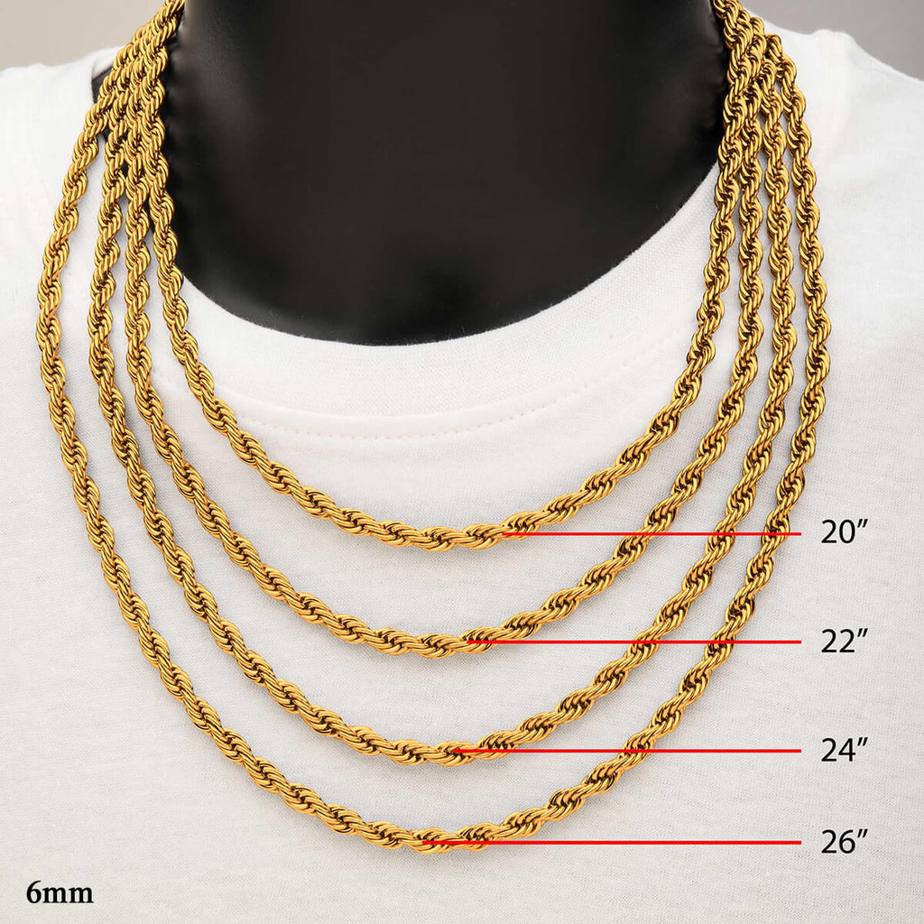 CENTRIFUGE GOLD Men's Twisted Rope Link Chain in 18K Gold Plate