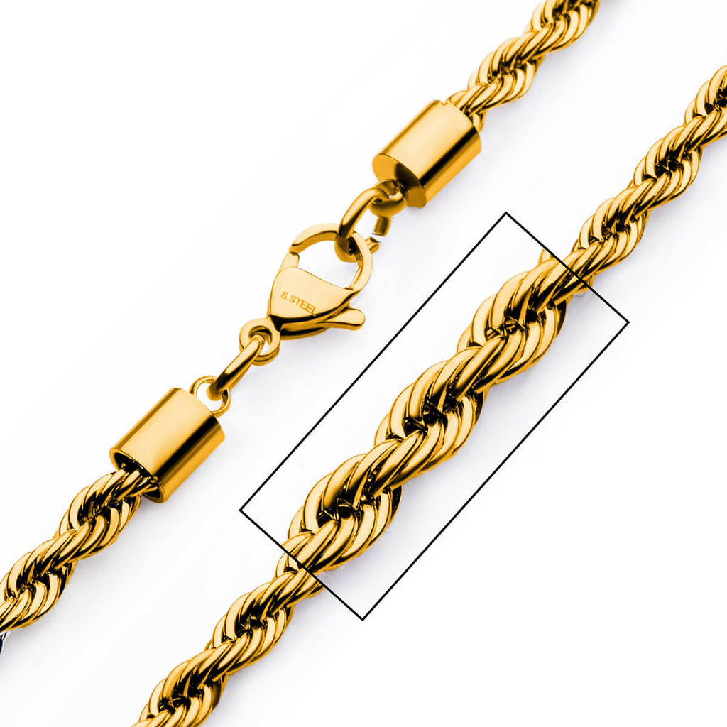 CENTRIFUGE GOLD Men's Twisted Rope Link Chain in 18K Gold Plate
