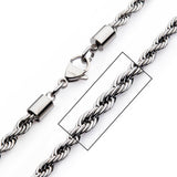 CENTRIFUGE Mens Twisted Rope Chain in Stainless Steel