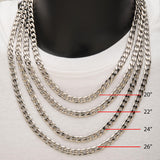 ARTIFICE Mens Bevel Edge Curb Chain in Stainless Steel - Measurements