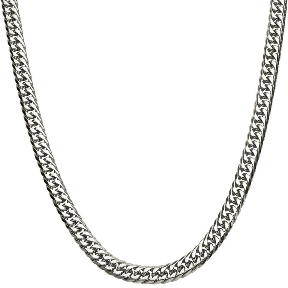 BADABOUM Mens Dome Curb Chain in Stainless Steel