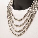 BADABOUM Mens Dome Curb Chain in Stainless Steel - All Sizes