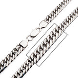 BADABOUM Mens Dome Curb Chain in Stainless Steel - Closeup