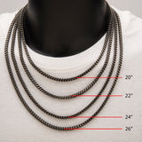 BACKSTAGE DARK Mens Franco Chain in Oxidized Stainless Steel - Measurements