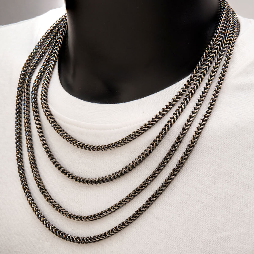 BACKSTAGE DARK Men's Franco Link Chain in Oxidized Stainless Steel