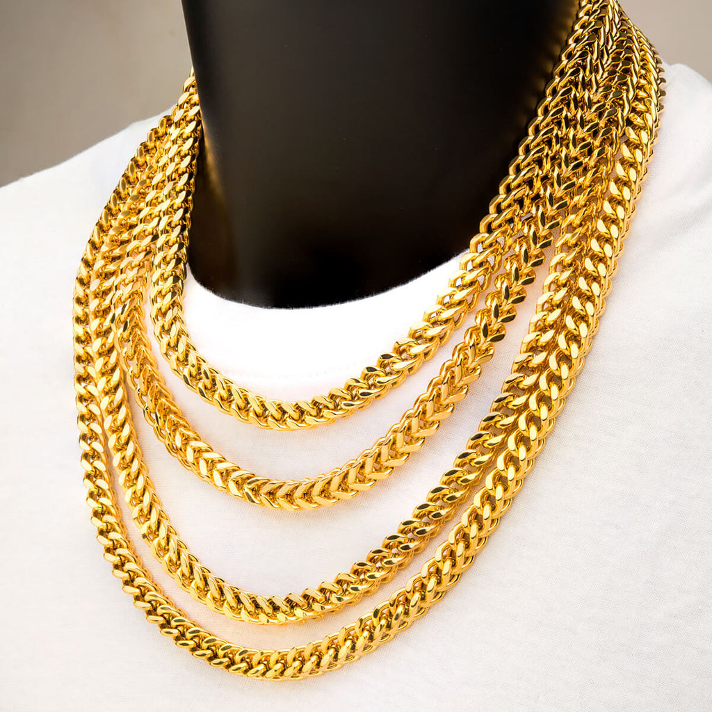 BACKSTAGE GOLD Men's Franco Link Chain in 18K Gold Plate