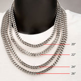 BACKSTAGE Mens Franco Chain in Stainless Steel - Measurements