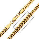 ROYALE GOLD Mens Diamond Cut Curb Chain in 18K Gold Plate - Closeup