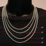 ROYALE Mens Diamond Cut Curb Chain in Stainless Steel - Measurements