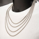 ROYALE Mens Diamond Cut Curb Chain in Stainless Steel - All Sizes