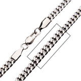 ROYALE Mens Diamond Cut Curb Chain in Stainless Steel - Closeup