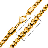 WARWICK GOLD Mens Rounded Box Chain in 18K Gold Plate - Closeup