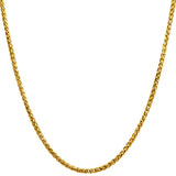 ENCORE GOLD Mens Wheat Chain in 18K Gold Plate