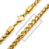 ENCORE GOLD Mens Wheat Chain in 18K Gold Plate - Closeup