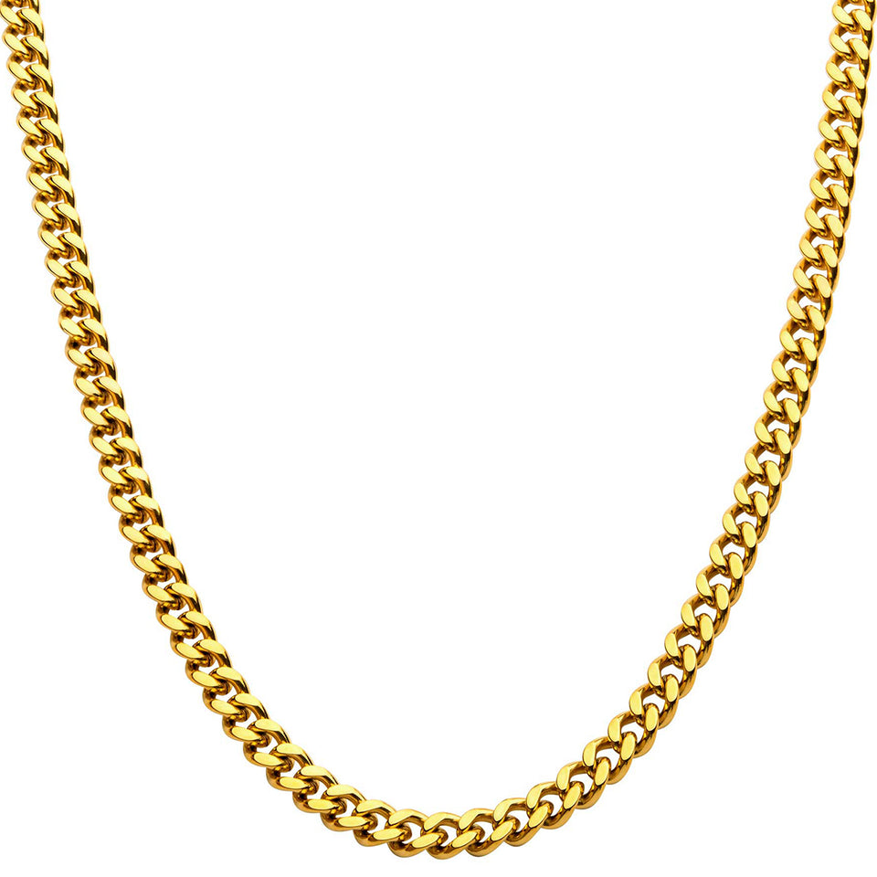 CASBAR GOLD Mens Miami Cuban Chain in 18K Gold Plate