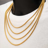 SNAKE PIT GOLD Mens Serpentine Chain in 18K Gold Plate  - All Sizes