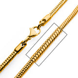SNAKE PIT GOLD Mens Serpentine Chain in 18K Gold Plate  - Closeup