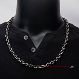 LAVO Mens Knife Edge Chain in Oxidized Stainless Steel - Measurement