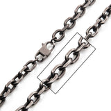 LAVO Mens Knife Edge Chain in Oxidized Stainless Steel - Closeup