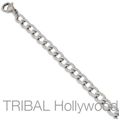 SHIATSU Flat Curb Link Stainless Steel Necklace Chain